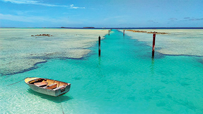 Reef passage to Nukufetau village, Tuvalu. (Image: George Vann Temanaui) 